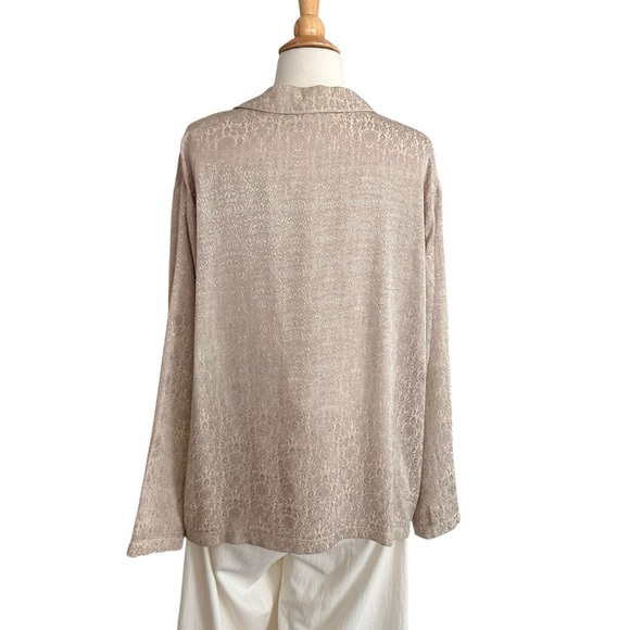 CP SHADES San Francisco Vintage Jacquard Button Up Blouse Long Sleeves Medium - Picture 7 of 13
